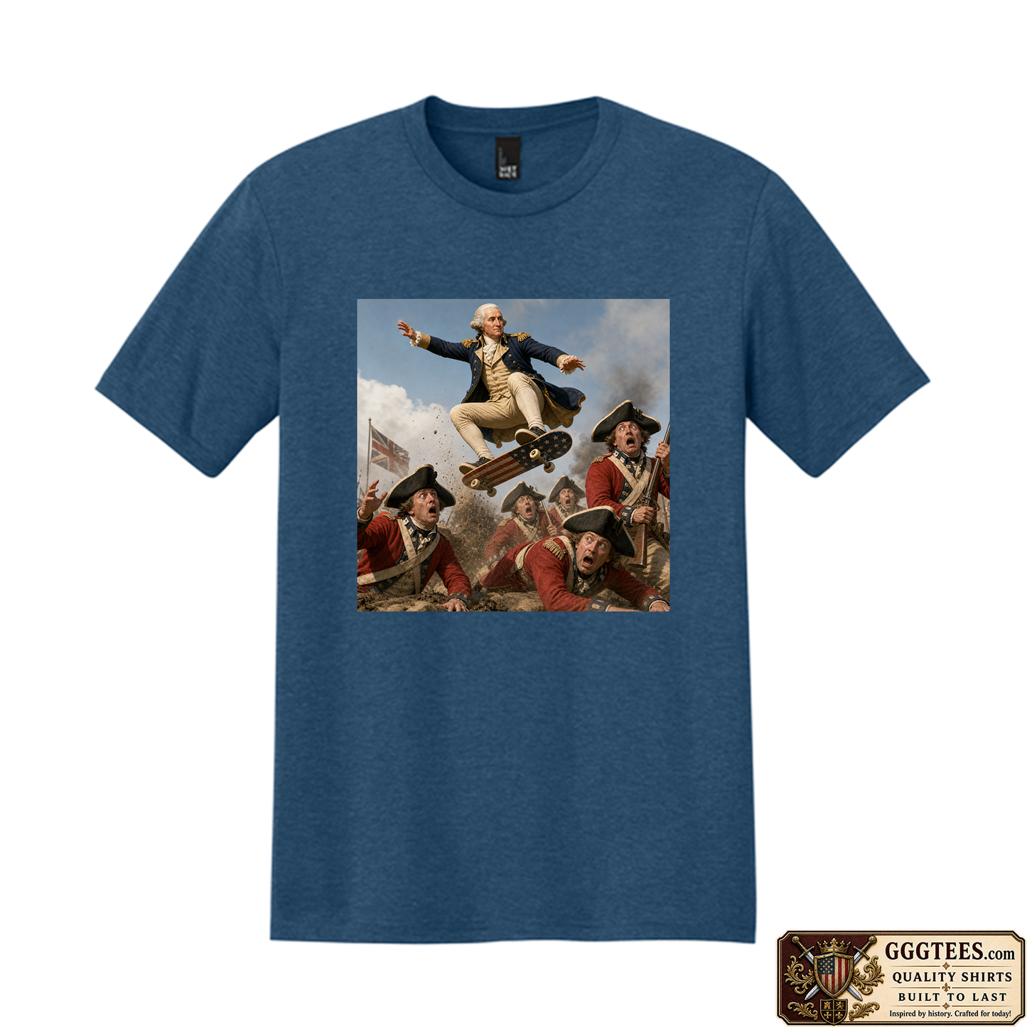 George Washington Skating On The Redcoats Tri-Blend Shirt