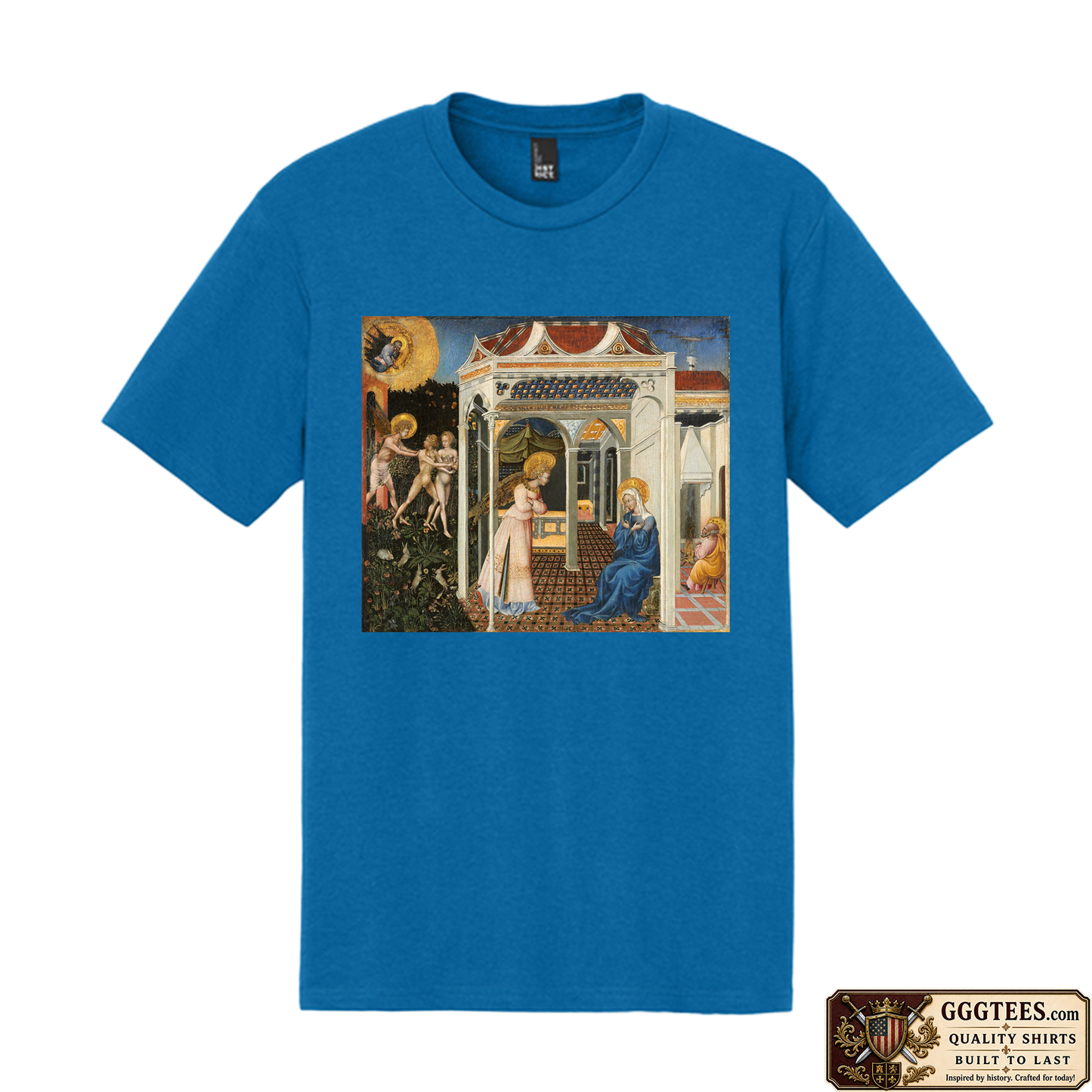 The Annunciation and Expulsion from Paradise by Giovanni di Paolo Tri-Blend Shirt