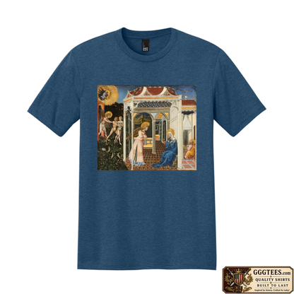 The Annunciation and Expulsion from Paradise by Giovanni di Paolo Tri-Blend Shirt