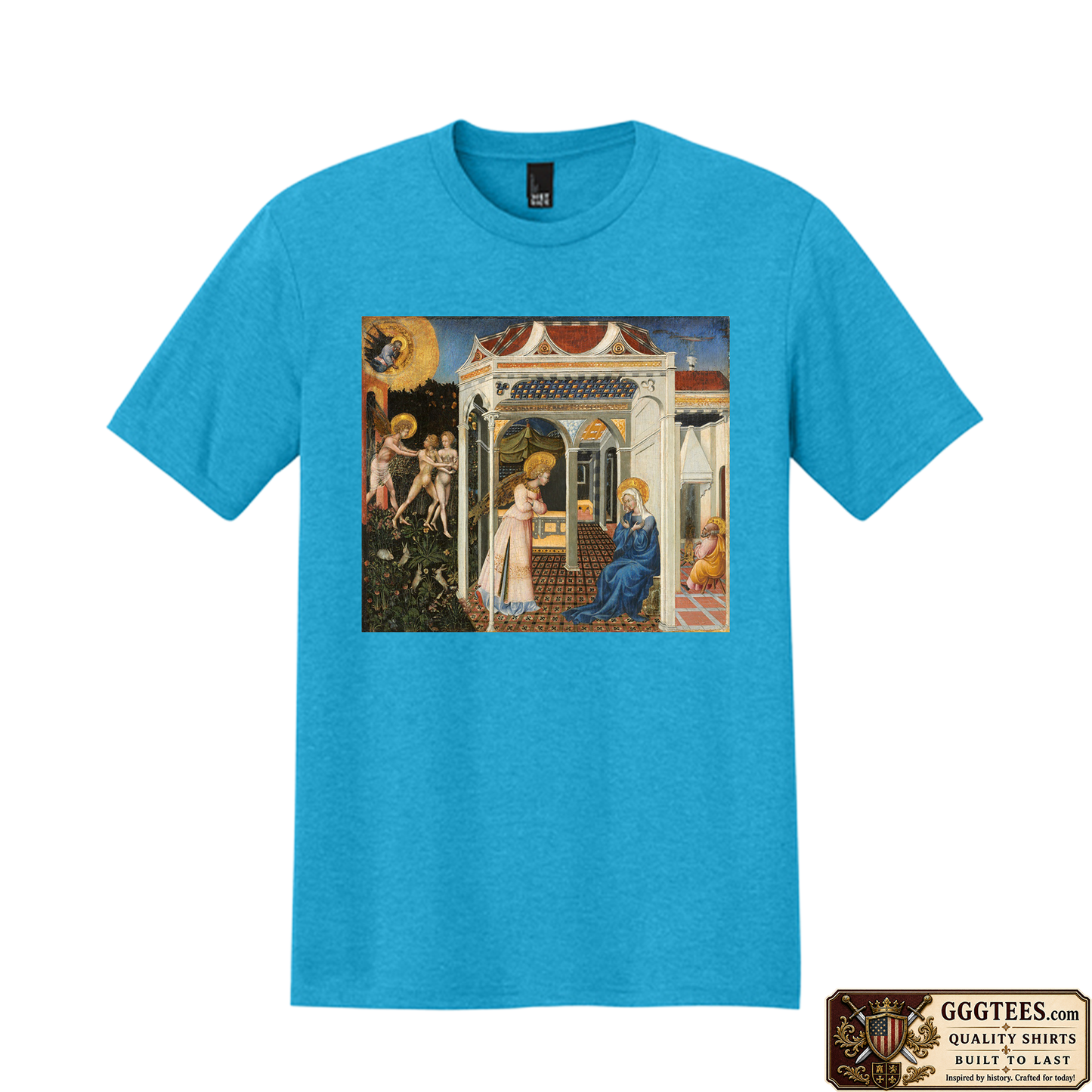 The Annunciation and Expulsion from Paradise by Giovanni di Paolo Tri-Blend Shirt