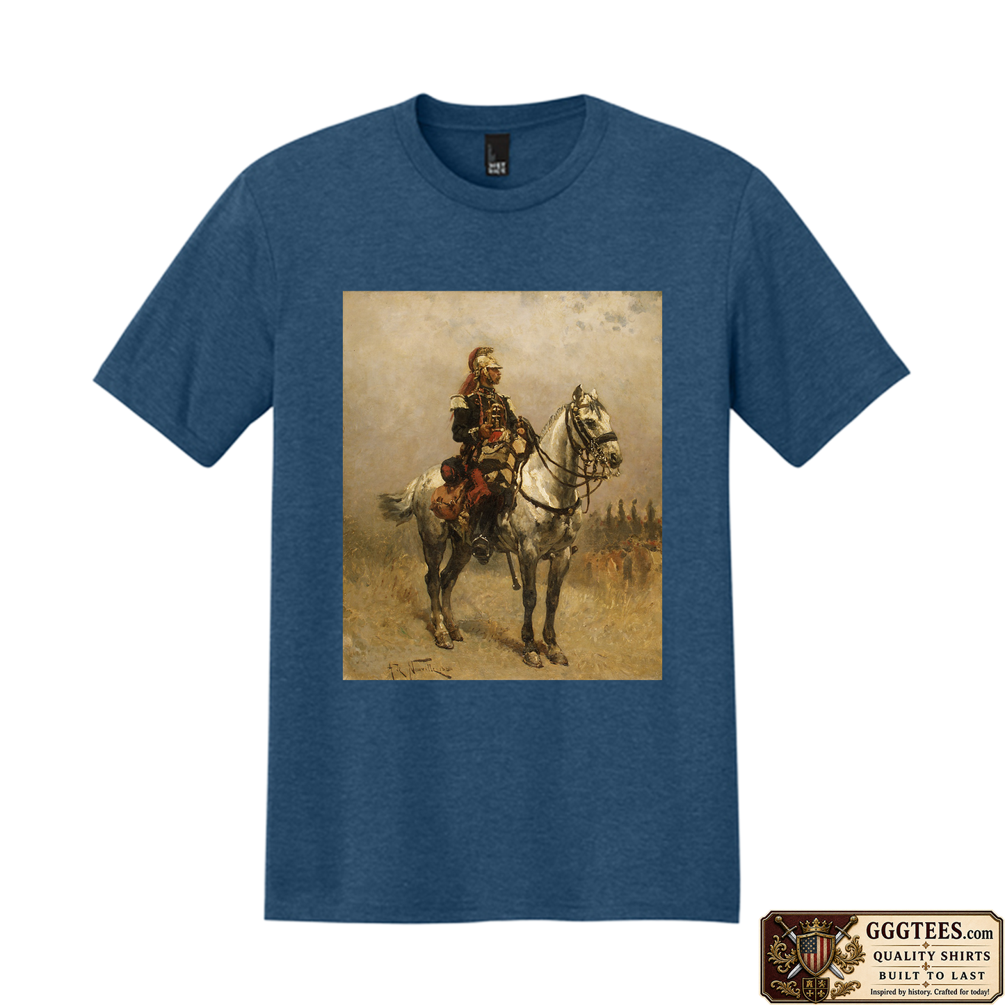 Calvaryman by Adolphe de Neuville Tri-Blend Shirt