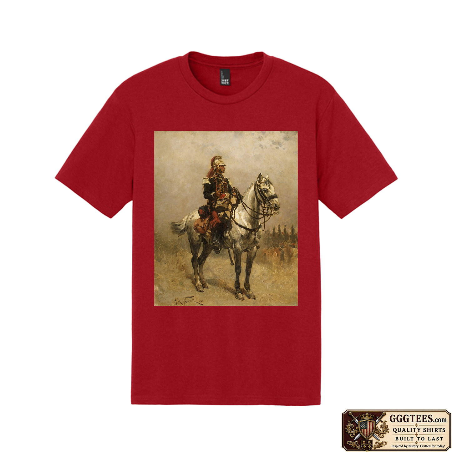 Calvaryman by Adolphe de Neuville Tri-Blend Shirt