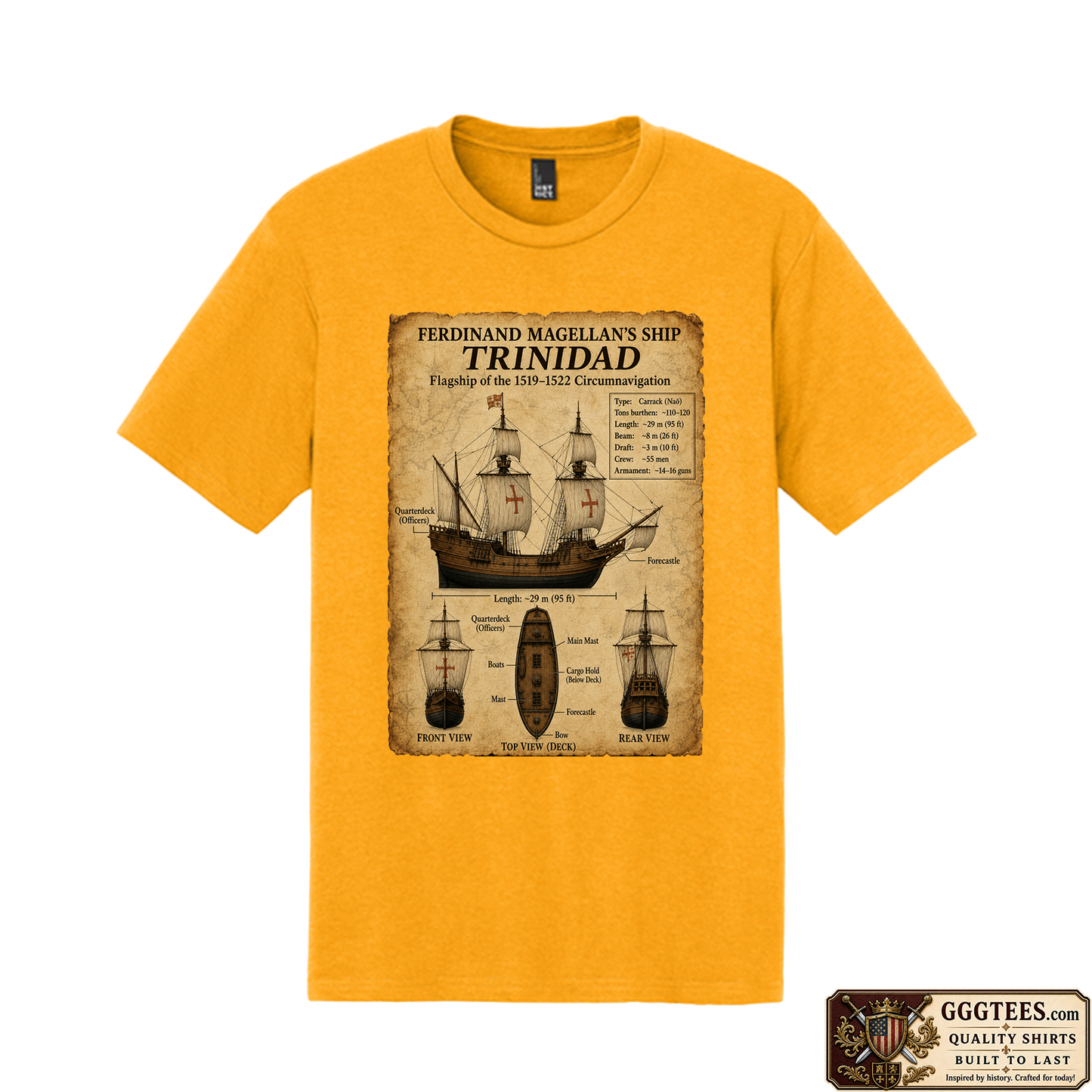 Ferdinand Magellan's Ship Tri-Blend Shirt