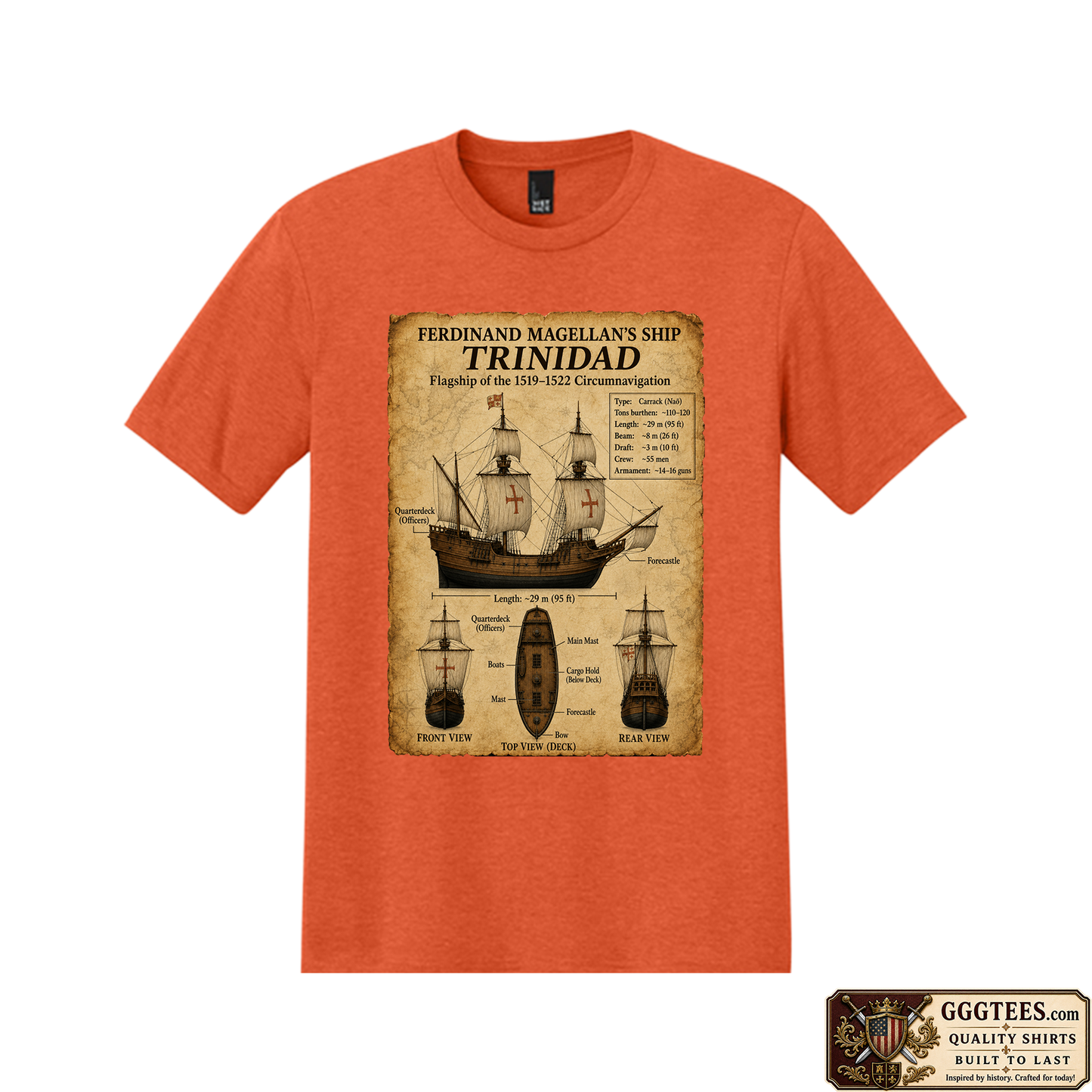 Ferdinand Magellan's Ship Tri-Blend Shirt