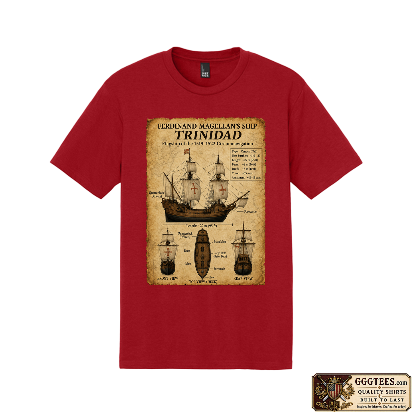 Ferdinand Magellan's Ship Tri-Blend Shirt