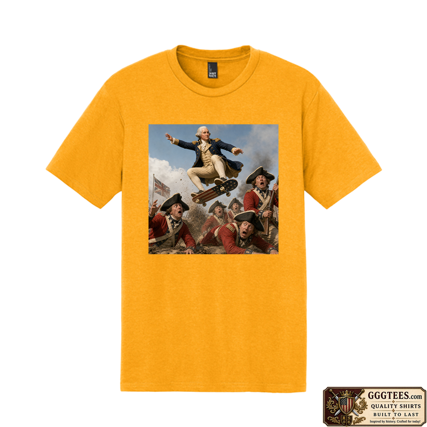 George Washington Skating On The Redcoats Tri-Blend Shirt