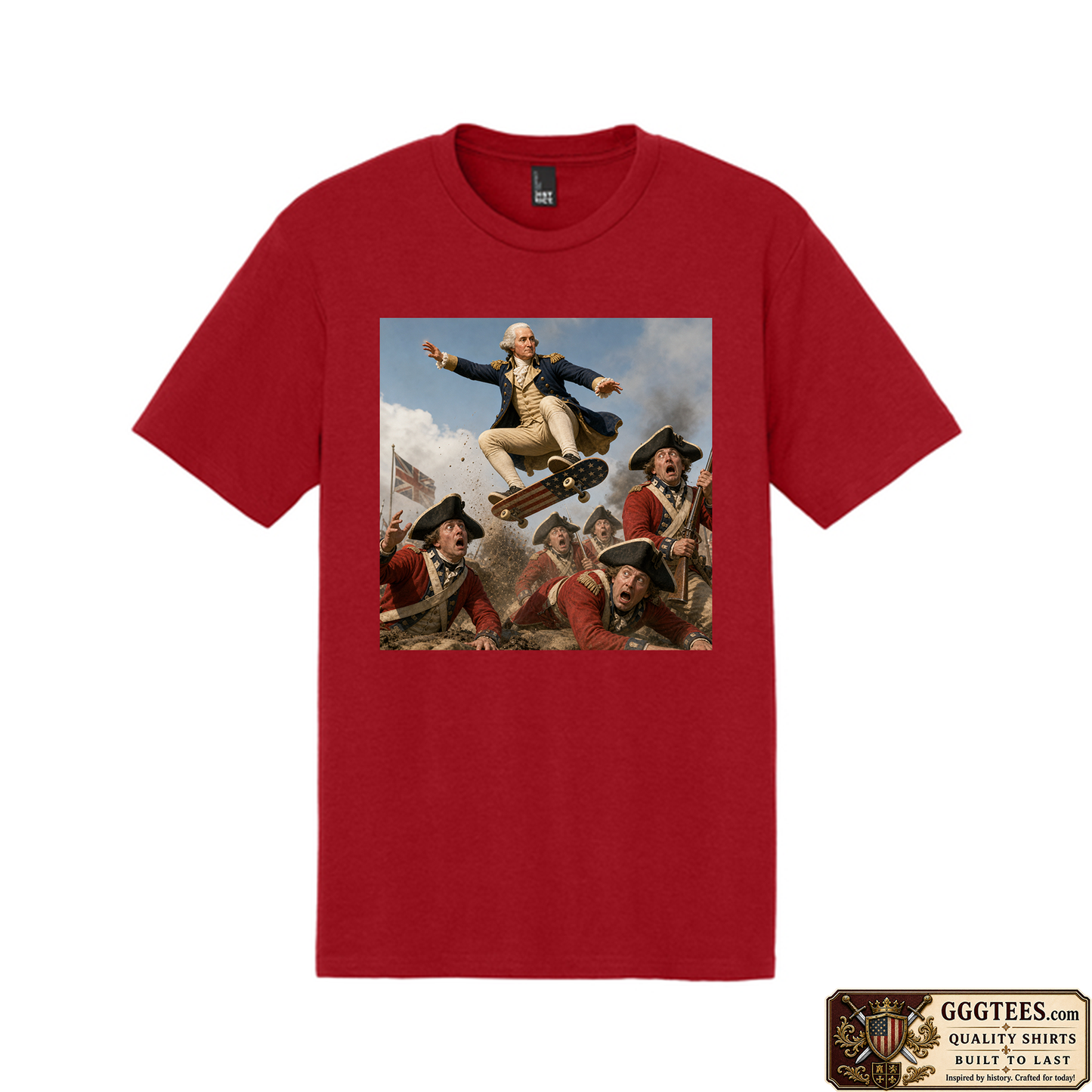 George Washington Skating On The Redcoats Tri-Blend Shirt