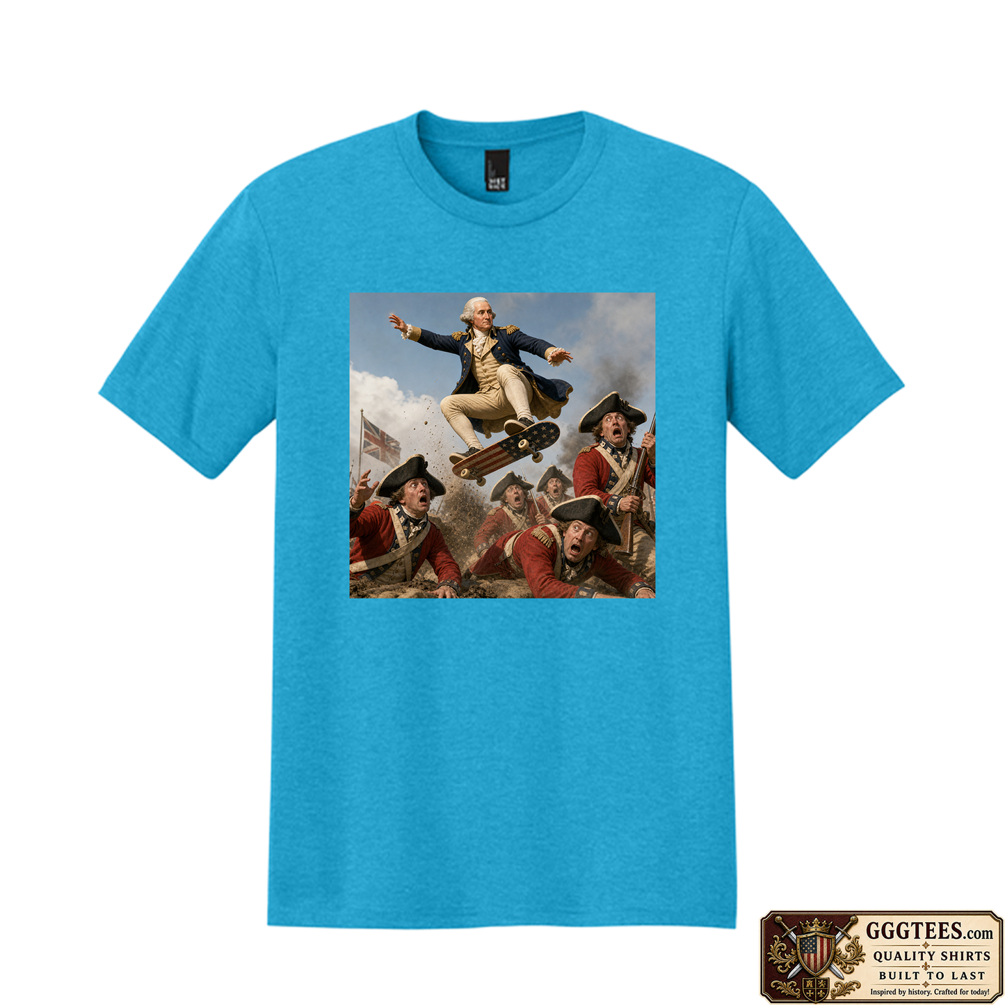 George Washington Skating On The Redcoats Tri-Blend Shirt