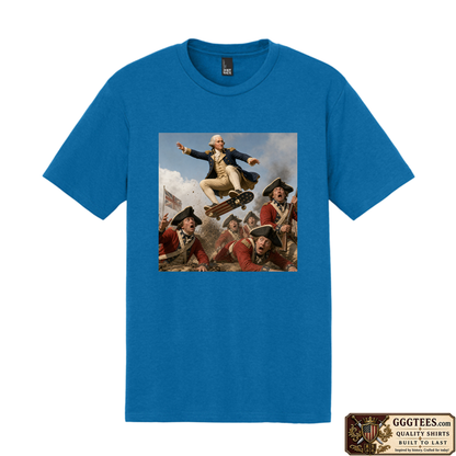 George Washington Skating On The Redcoats Tri-Blend Shirt