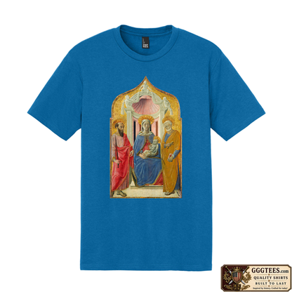 Madonna and Child with Saints John the Baptist and Peter by Bicci di Lorenzo Tri-Blend Shirt
