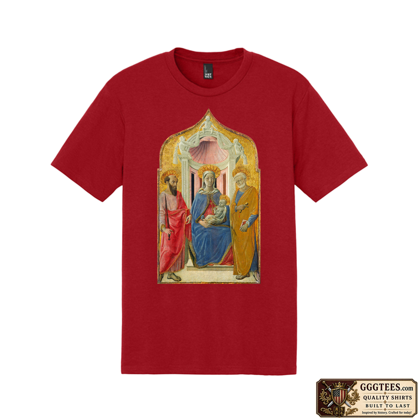 Madonna and Child with Saints John the Baptist and Peter by Bicci di Lorenzo Tri-Blend Shirt