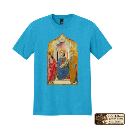 Madonna and Child with Saints John the Baptist and Peter by Bicci di Lorenzo Tri-Blend Shirt