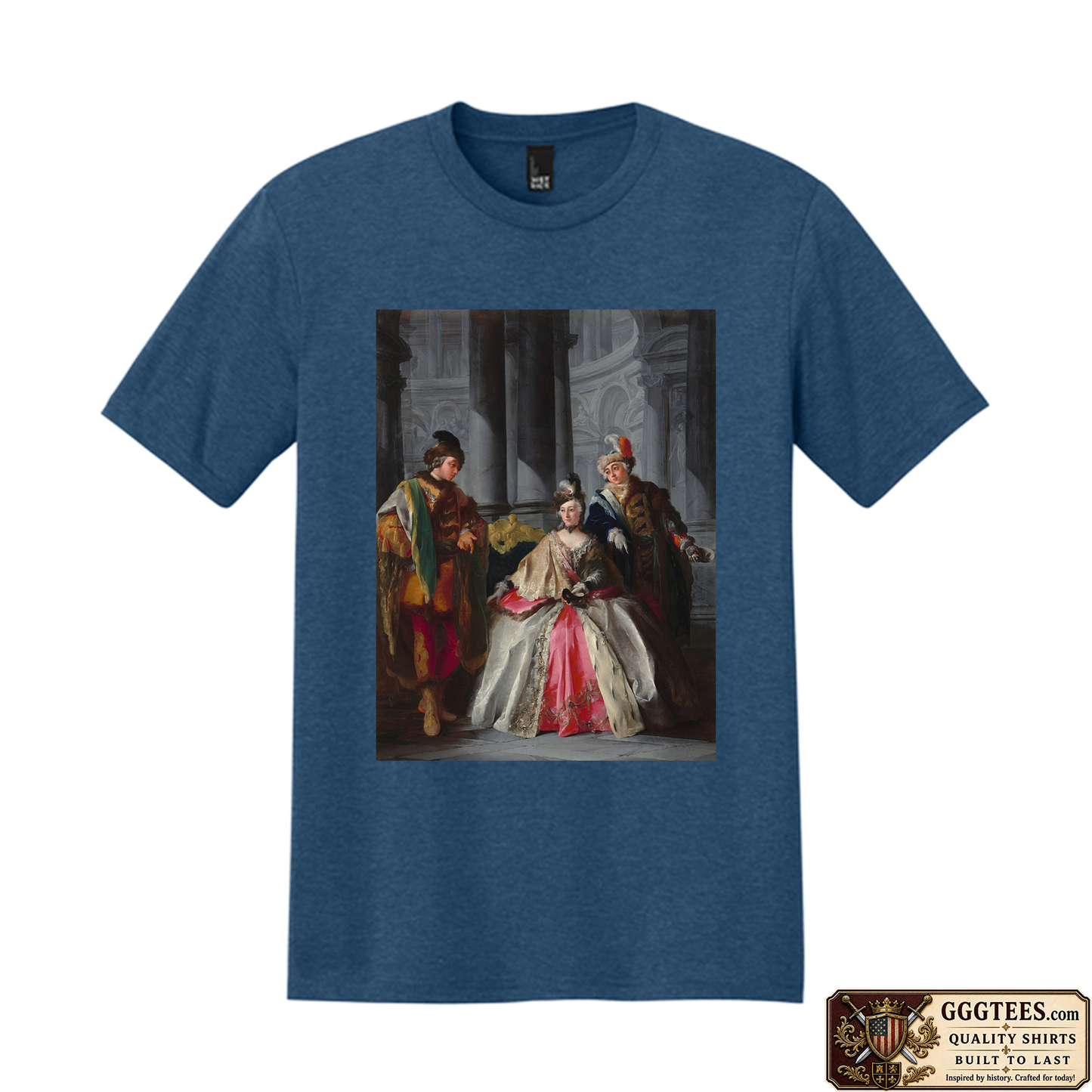 Three Figures Dressed for a Masquerade by Louis-Joseph Le Lorrain Tri-Blend Shirt
