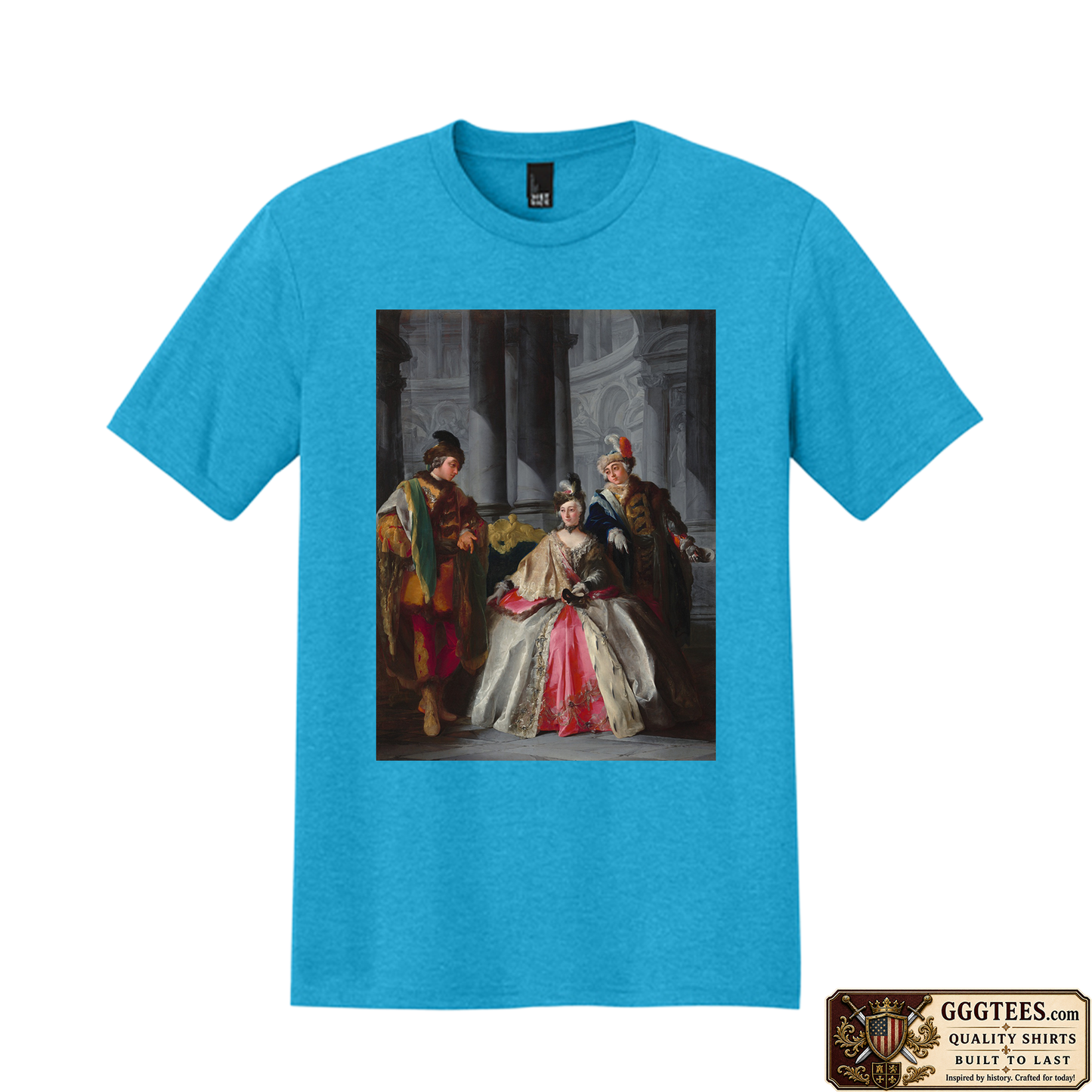 Three Figures Dressed for a Masquerade by Louis-Joseph Le Lorrain Tri-Blend Shirt