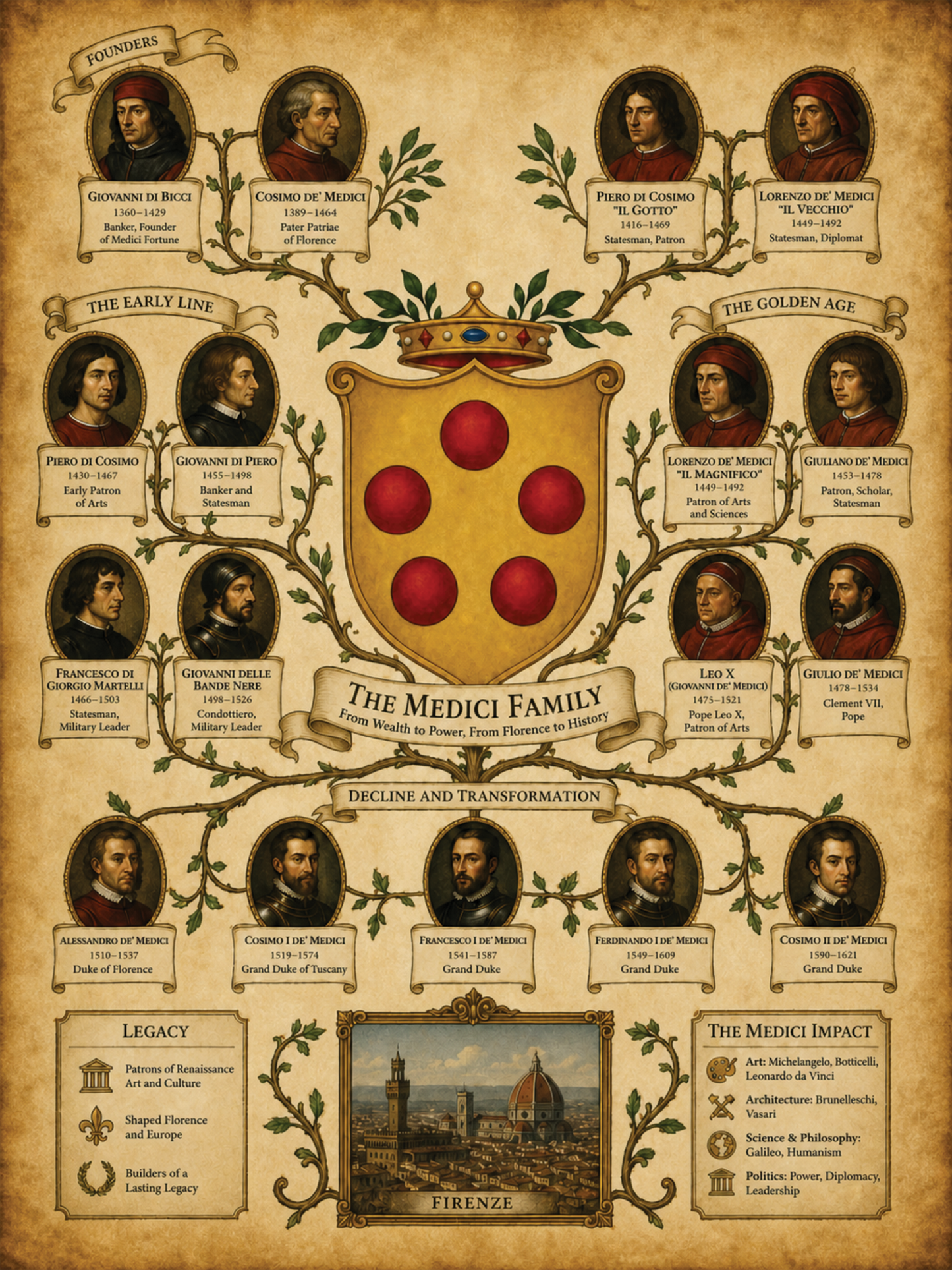 The Medici Family Tree Poster