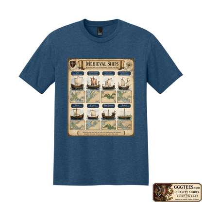 Medieval Ship Chart Tri-Blend Shirt