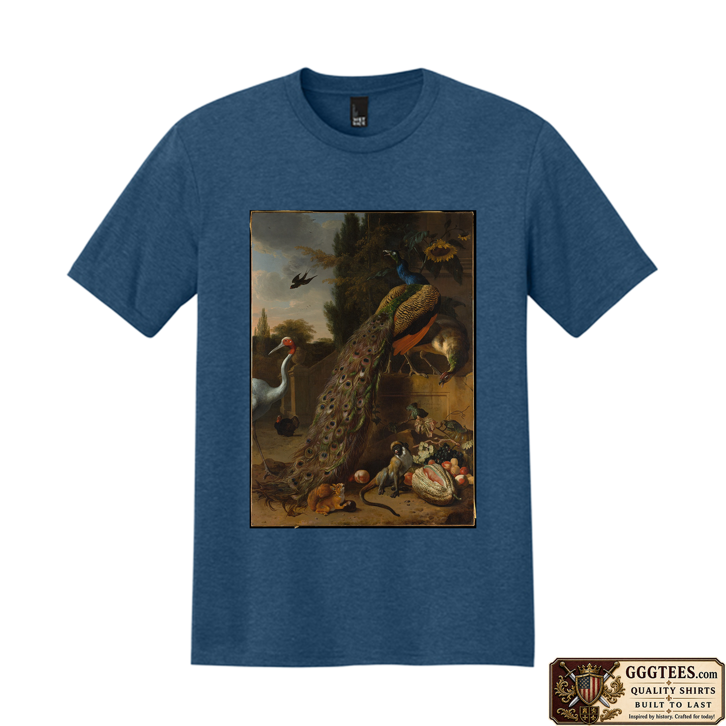 Peacock Garden by Melchior d'Hondecoeter Tri-Blend Shirt