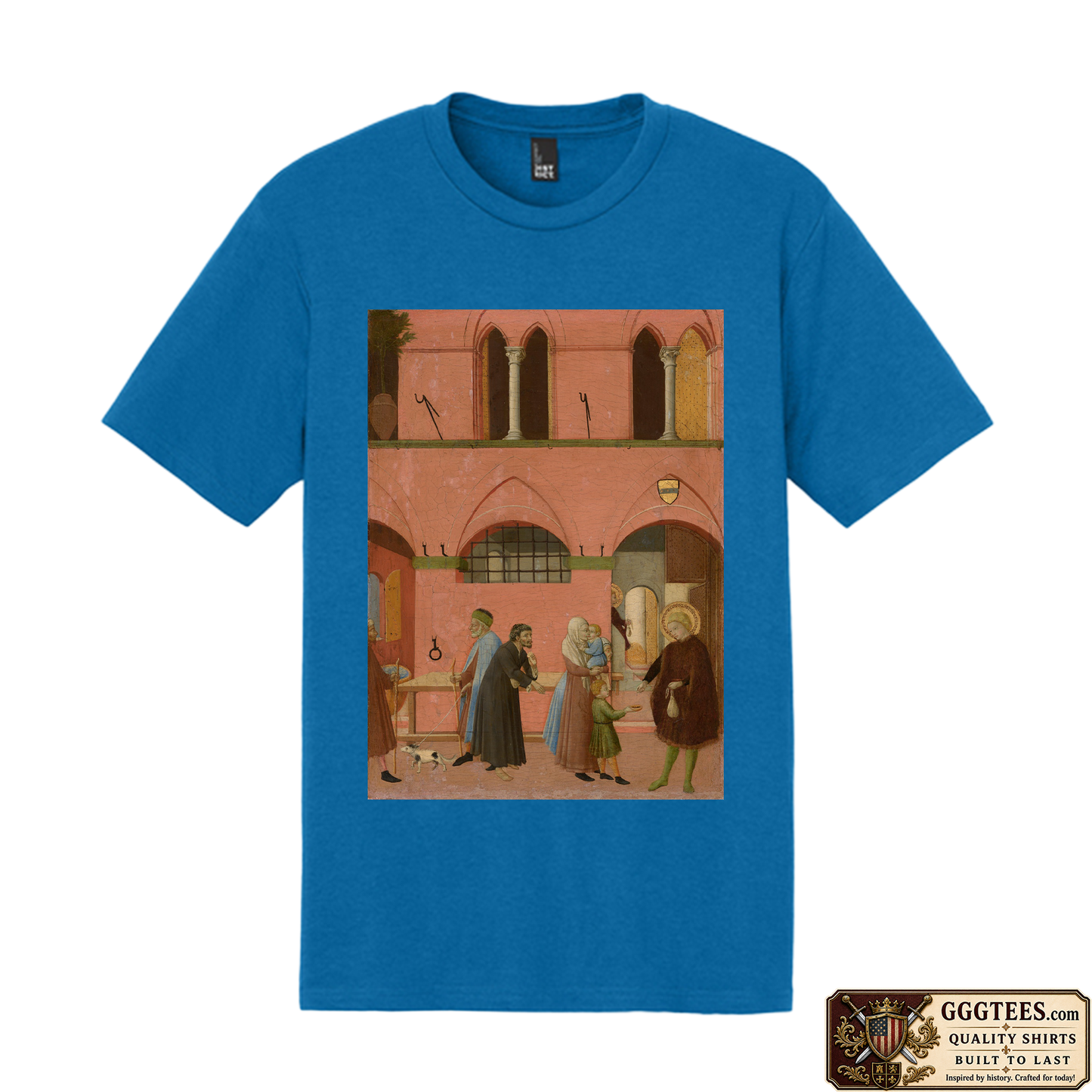 Saint Anthony Distributing His Wealth to the Poor by the Master of the Osservanza Tri-Blend Shirt