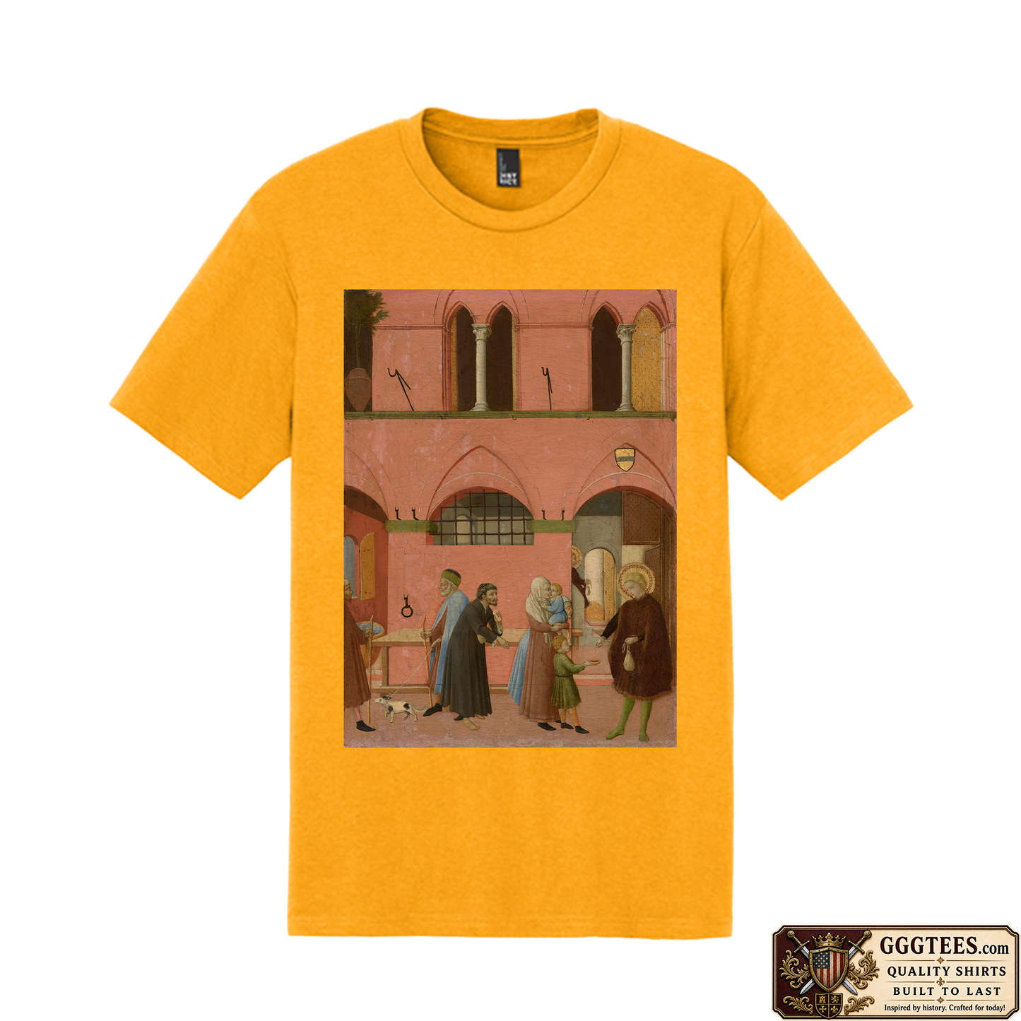 Saint Anthony Distributing His Wealth to the Poor by the Master of the Osservanza Tri-Blend Shirt