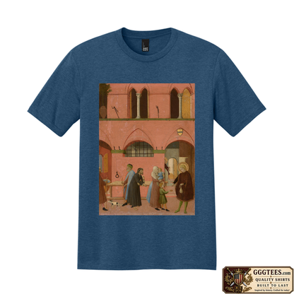 Saint Anthony Distributing His Wealth to the Poor by the Master of the Osservanza Tri-Blend Shirt