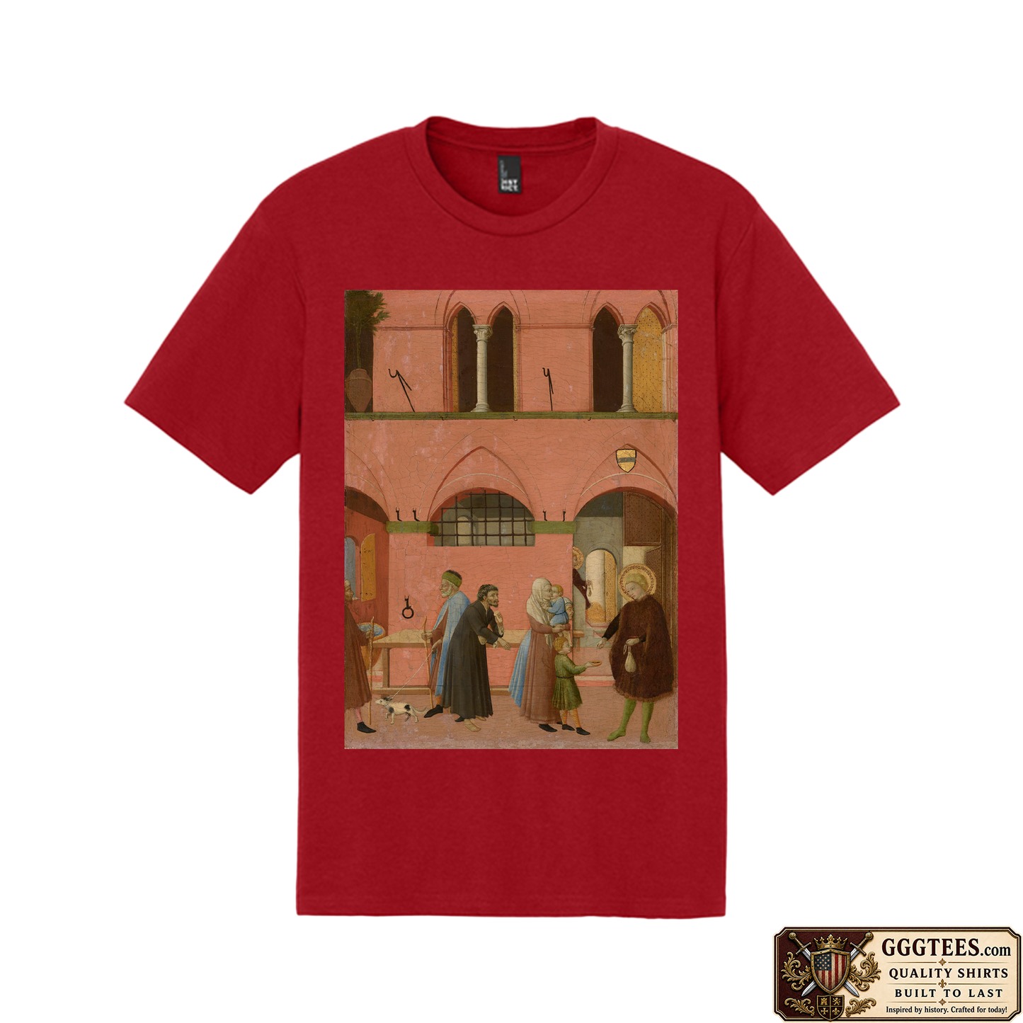 Saint Anthony Distributing His Wealth to the Poor by the Master of the Osservanza Tri-Blend Shirt