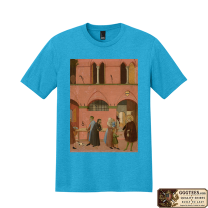 Saint Anthony Distributing His Wealth to the Poor by the Master of the Osservanza Tri-Blend Shirt