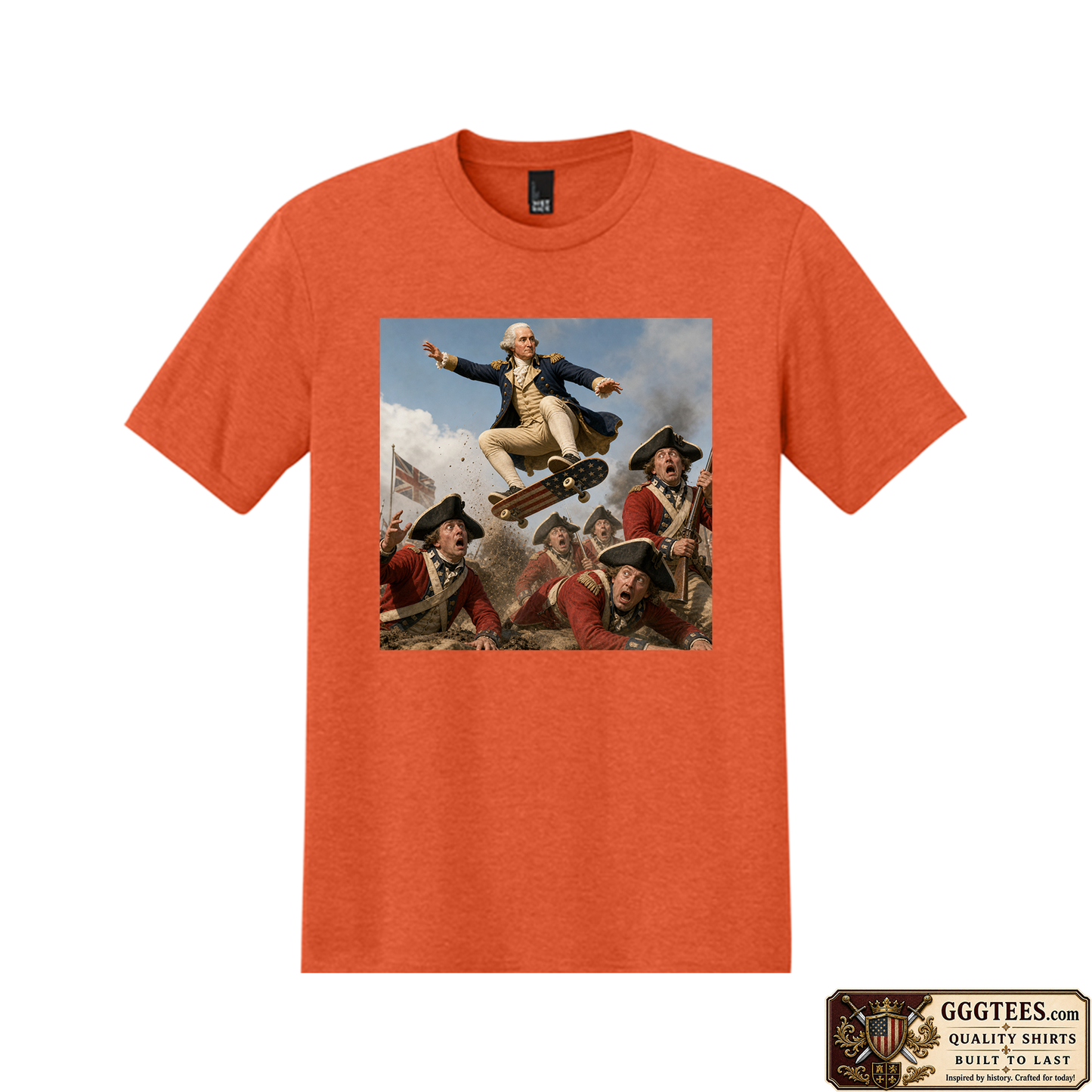 George Washington Skating On The Redcoats Tri-Blend Shirt
